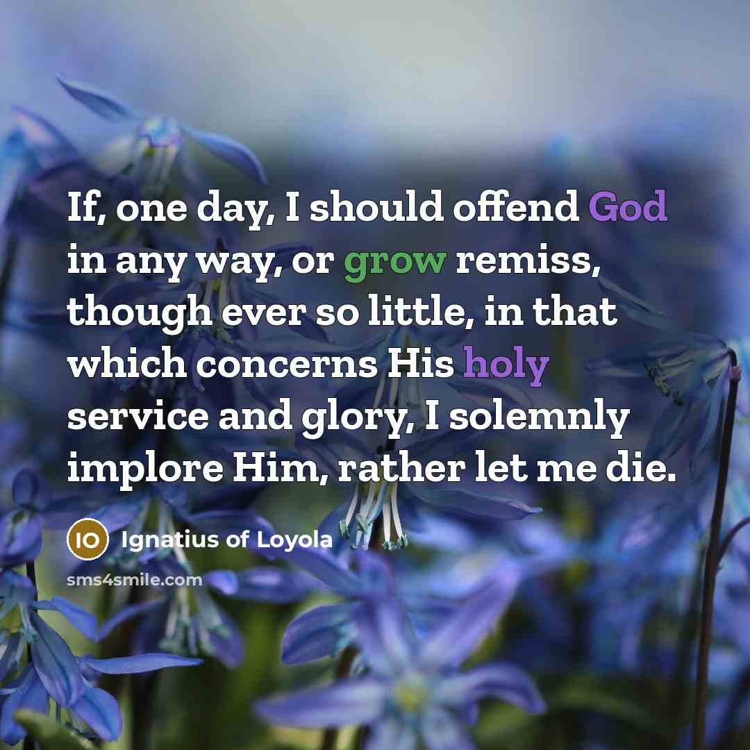 “If, one day, I should offend God in any way,…” quote by Ignatius of Loyola