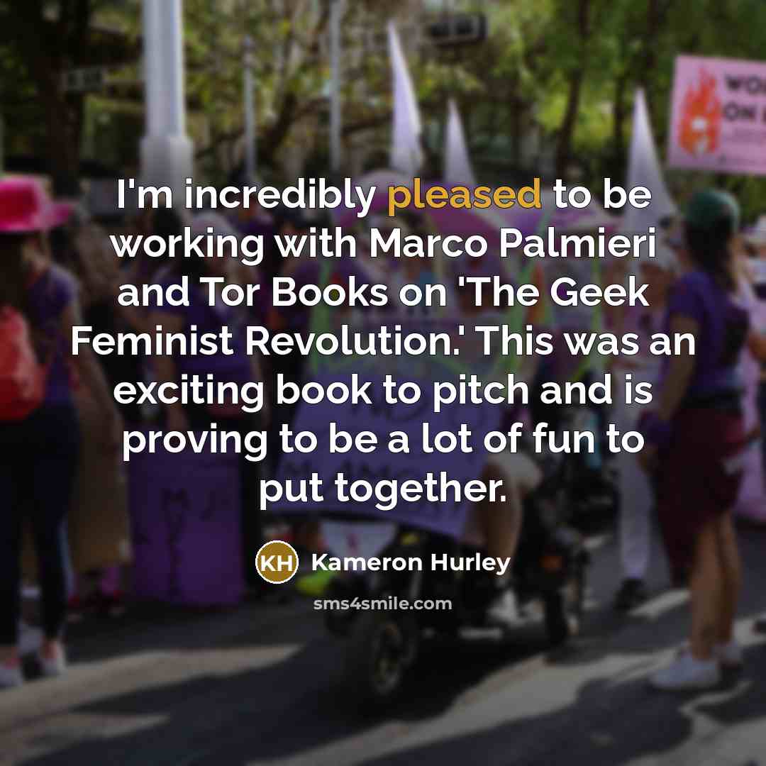 “I'm incredibly pleased to be working with Marco Palmieri and…” quote by Kameron Hurley