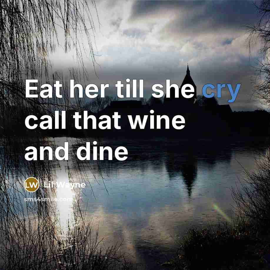 “Eat her till she cry call that wine and dine” quote by Lil Wayne