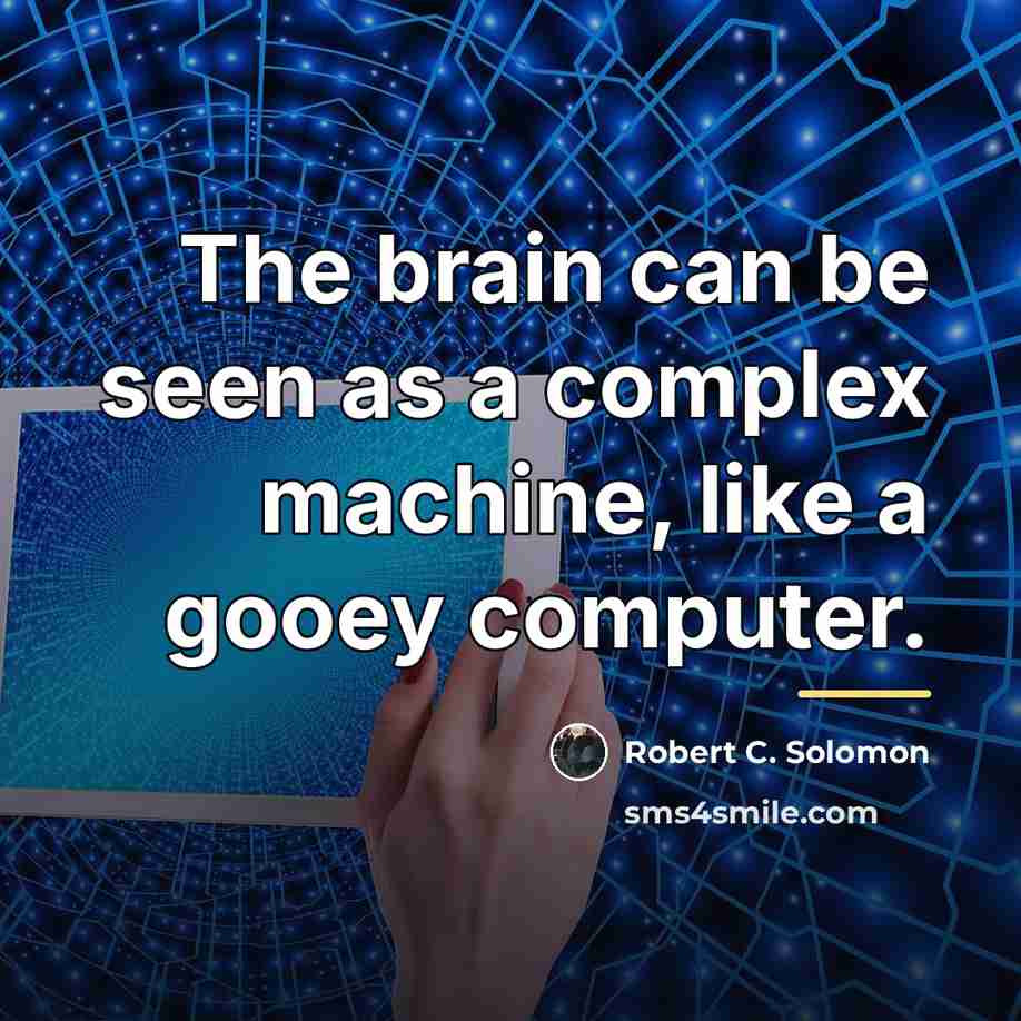 “The brain can be seen as a complex machine, like…” quote by Robert C. Solomon