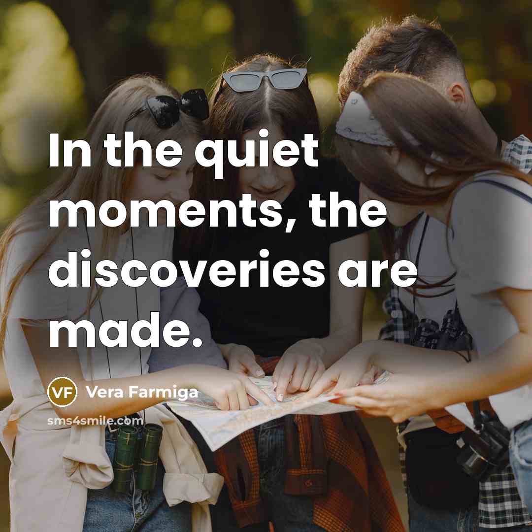 “In the quiet moments, the discoveries are made.…” quote by Vera Farmiga