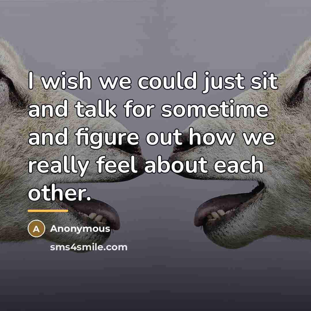 “I wish we could just sit and talk for sometime…” quote by Anonymous