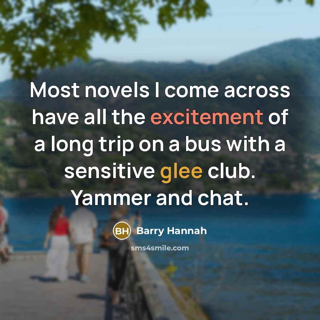 “Most novels I come across have all the excitement of…” quote by Barry Hannah