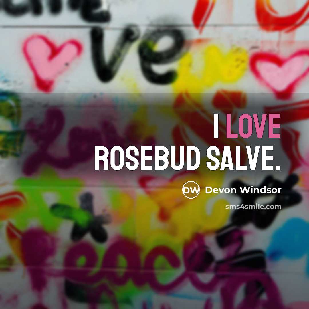 “I love Rosebud Salve.…” quote by Devon Windsor