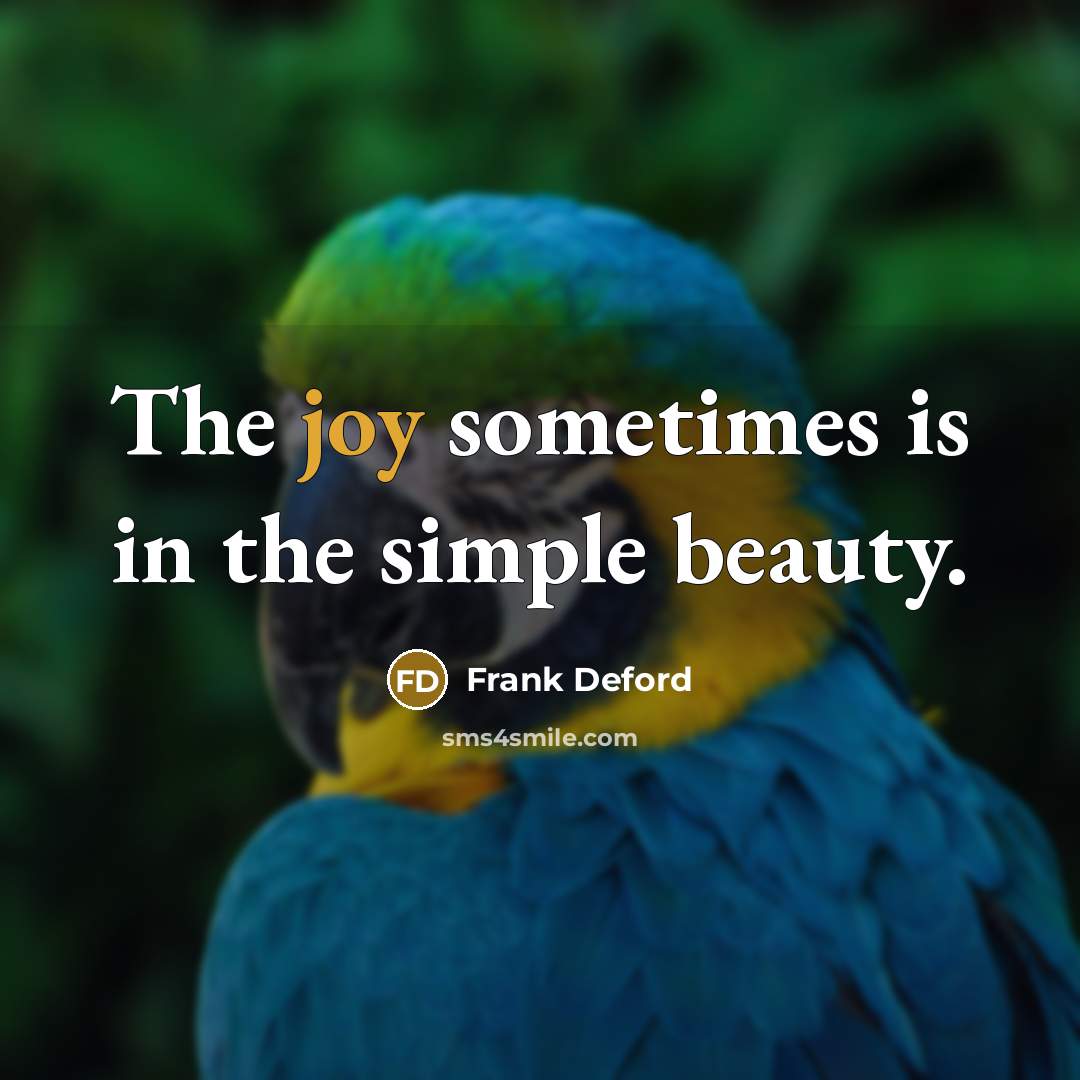 “The joy sometimes is in the simple beauty.…” quote by Frank Deford