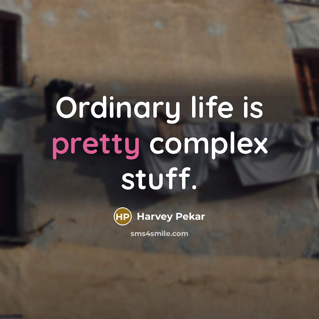 “Ordinary life is pretty complex stuff.” quote by Harvey Pekar