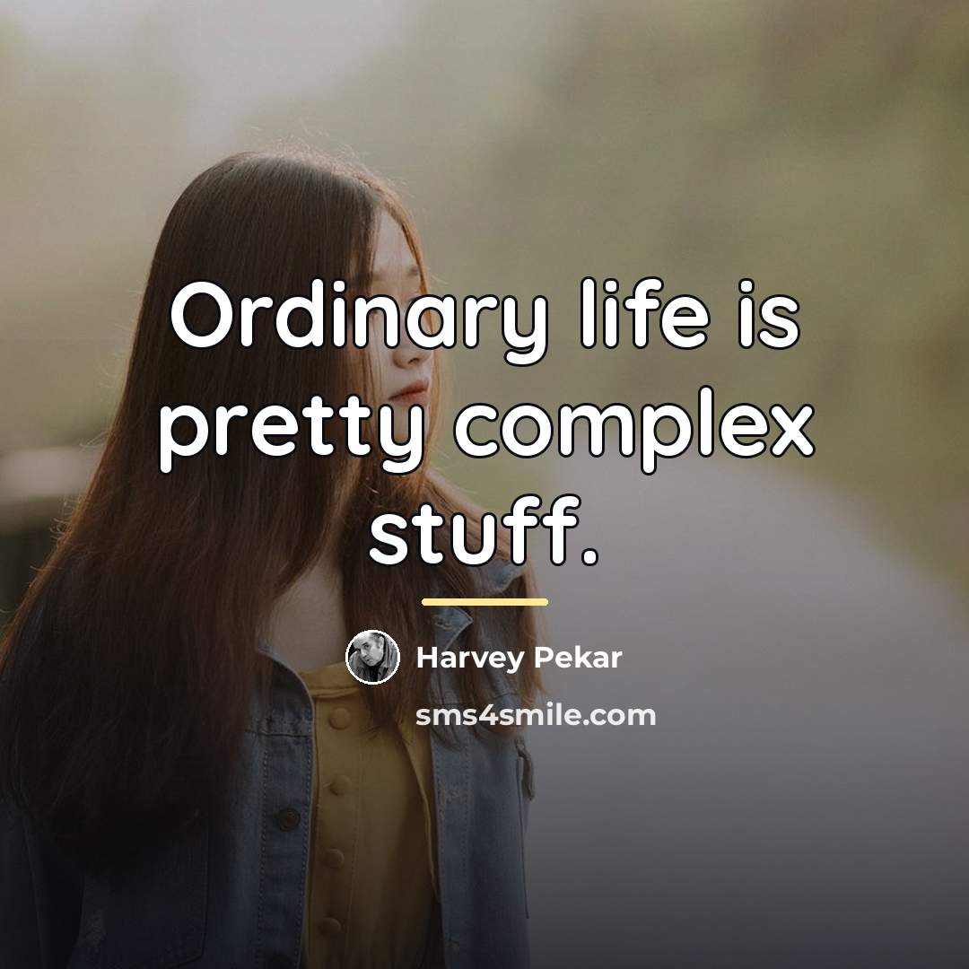 “Ordinary life is pretty complex stuff.…” quote by Harvey Pekar
