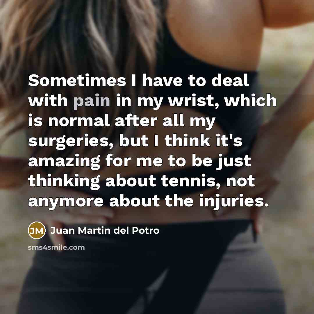 “Sometimes I have to deal with pain in my wrist,…” quote by Juan Martin del Potro