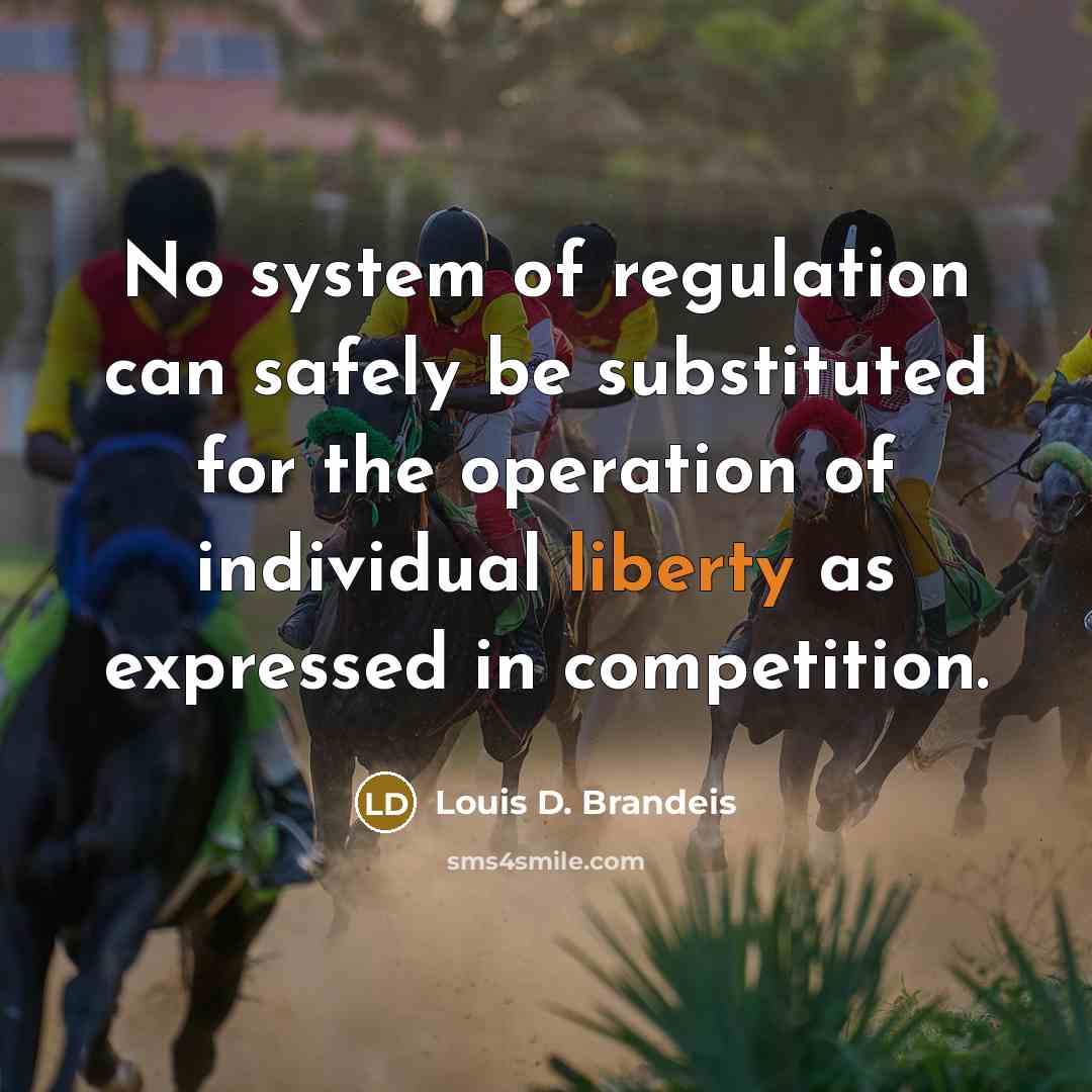 “No system of regulation can safely be substituted for the…” quote by Louis D. Brandeis