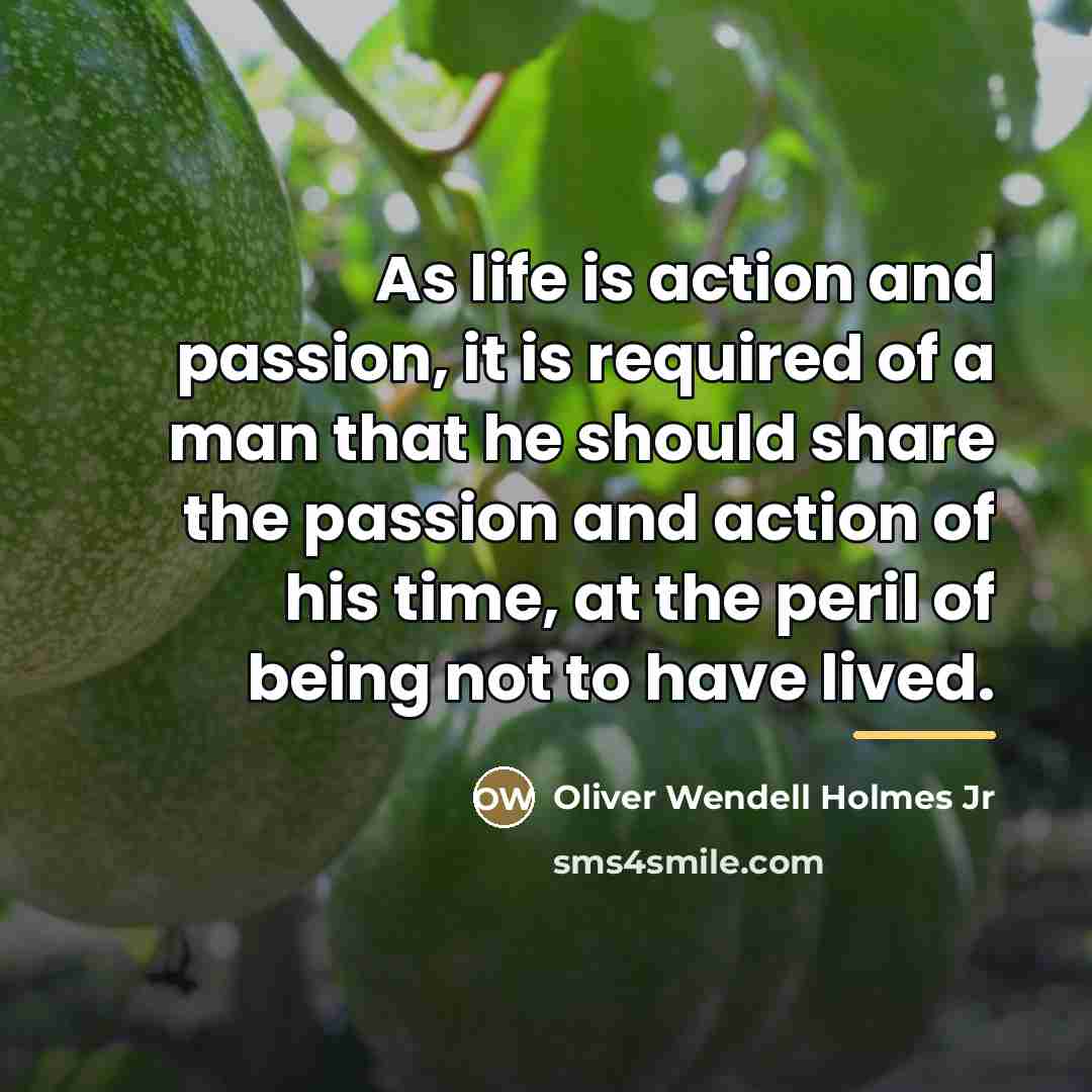 “As life is action and passion, it is required of…” quote by Oliver Wendell Holmes Jr