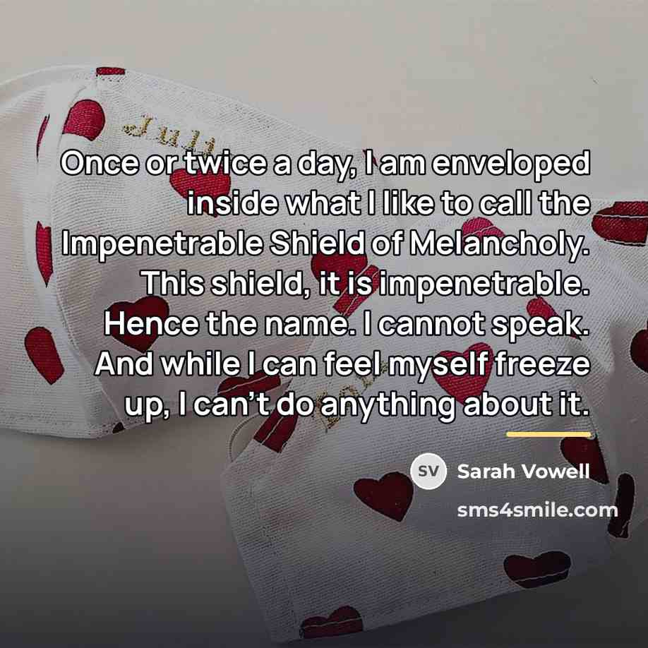 “Once or twice a day, I am enveloped inside what…” quote by Sarah Vowell