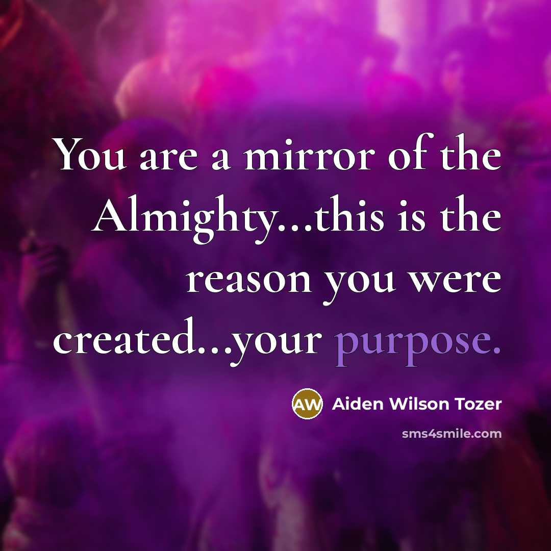 “You are a mirror of the Almighty...this is the reason…” quote by Aiden Wilson Tozer
