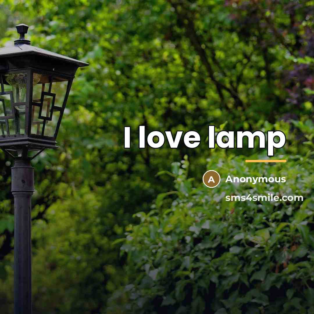 “I love lamp…” quote by Anonymous