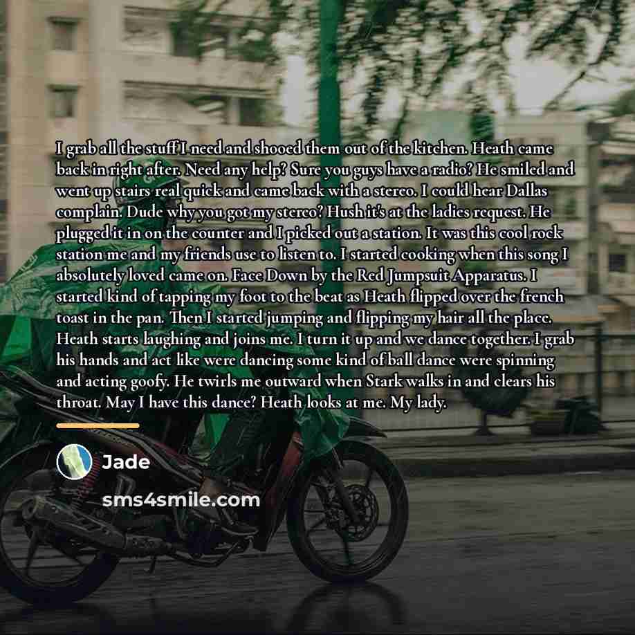“I grab all the stuff I need and shooed them…” quote by Jade