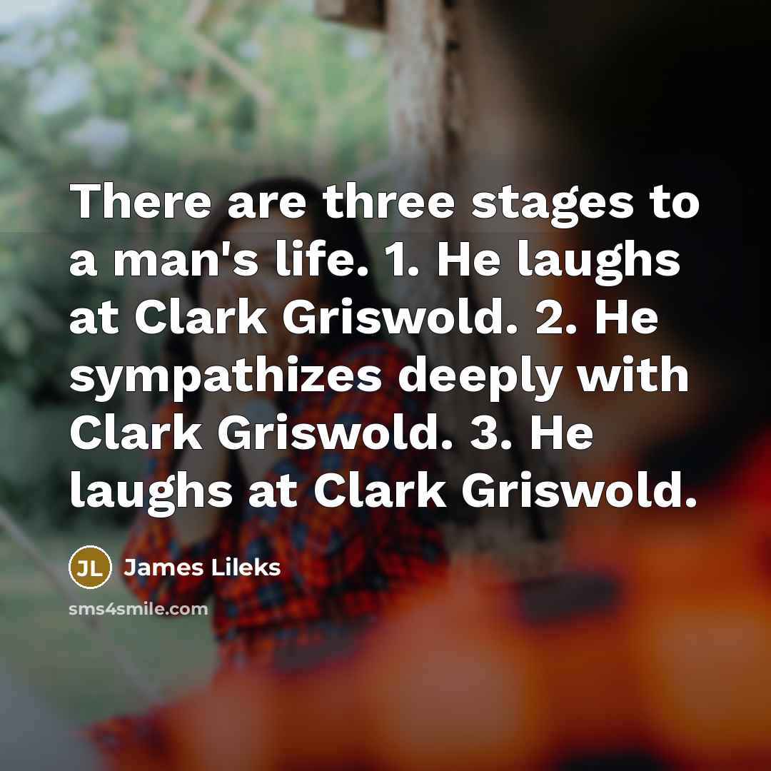 “There are three stages to a man's life. 1. He…” quote by James Lileks