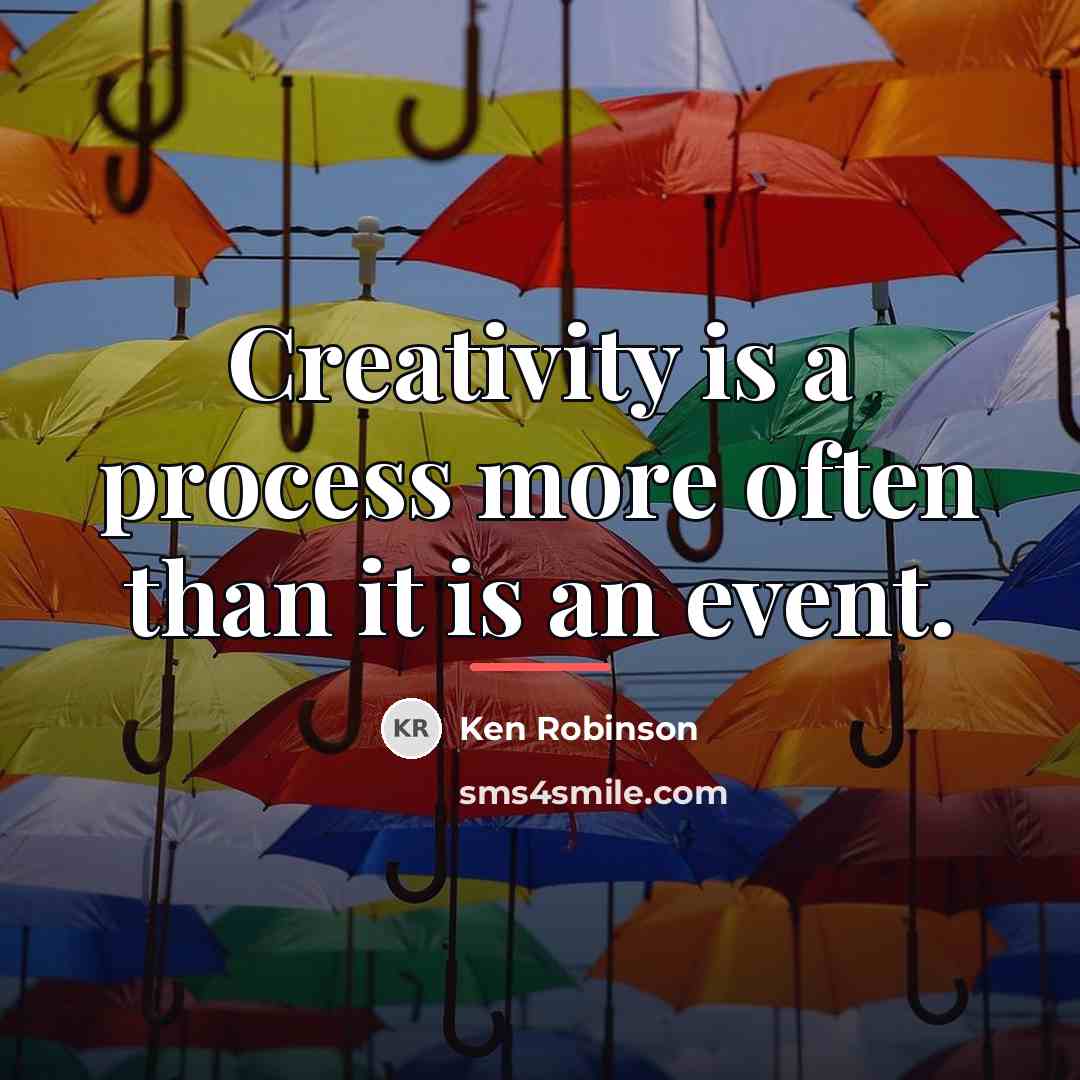 “Creativity is a process more often than it is an…” quote by Ken Robinson