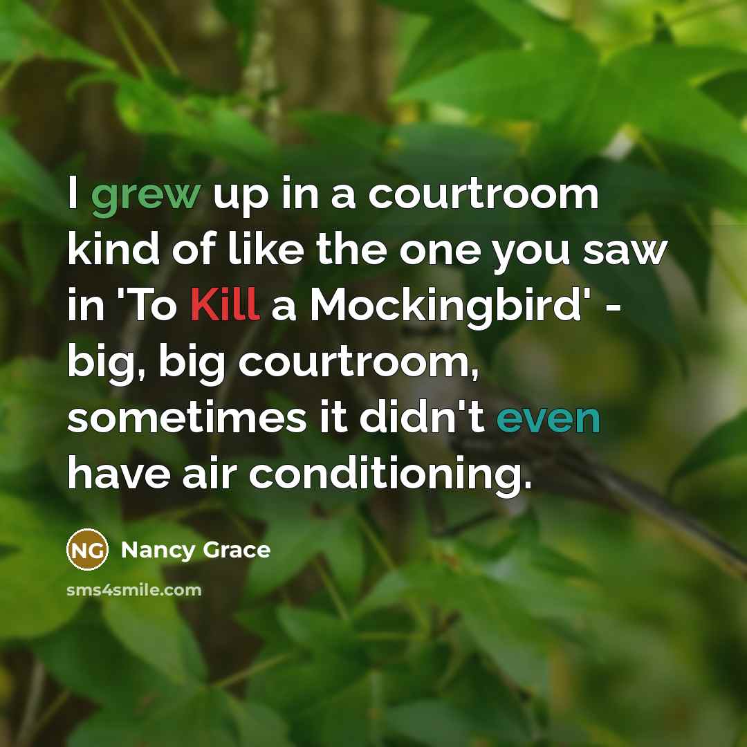 “I grew up in a courtroom kind of like the…” quote by Nancy Grace