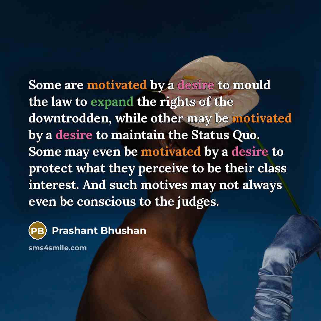 “Some are motivated by a desire to mould the law…” quote by Prashant Bhushan
