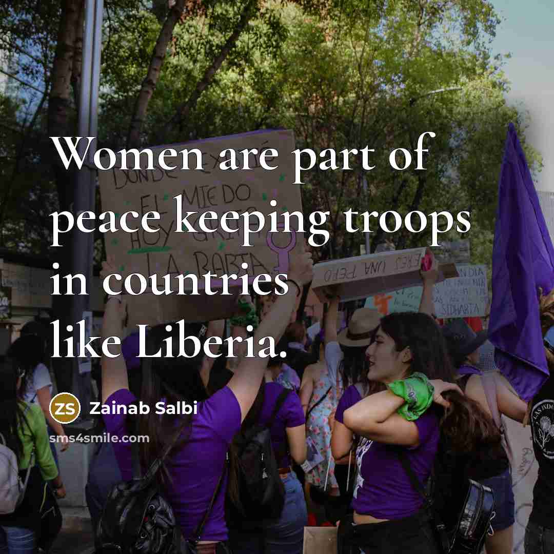 “Women are part of peace keeping troops in countries like…” quote by Zainab Salbi