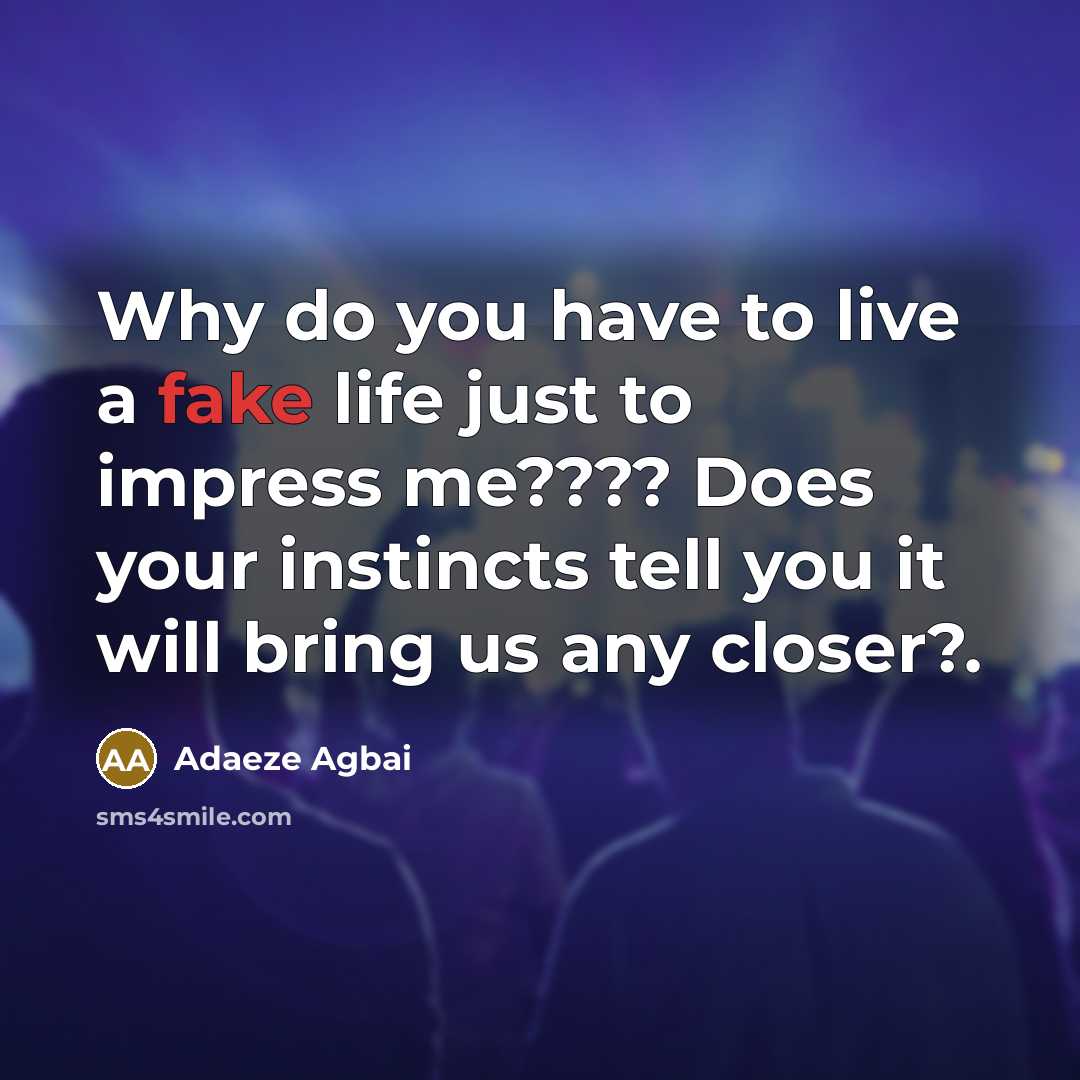“Why do you have to live a fake life just…” quote by Adaeze Agbai