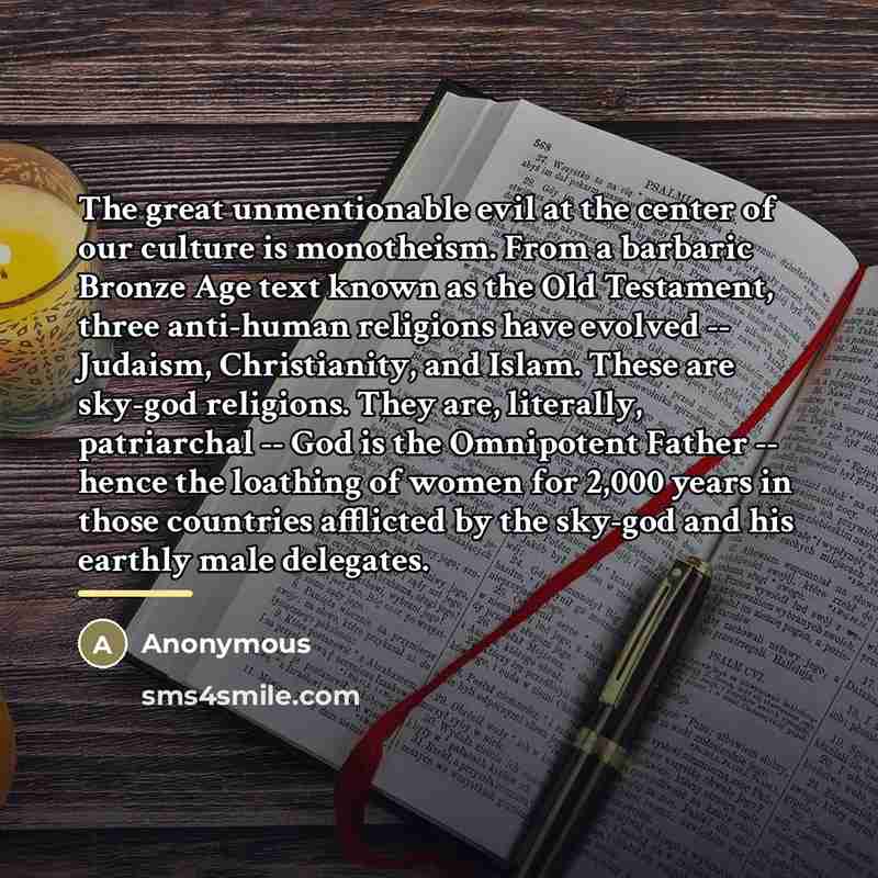 “The great unmentionable evil at the center of our culture…” quote by Anonymous