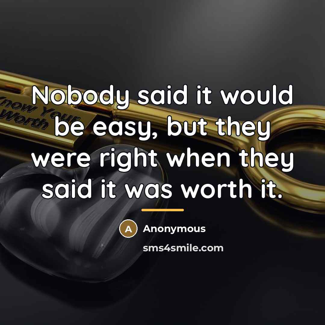“Nobody said it would be easy, but they were right…” quote by Anonymous