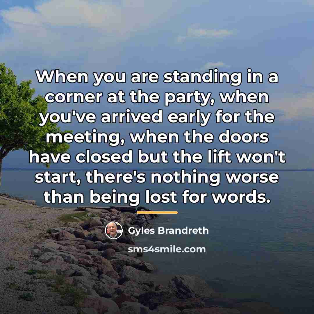 “When you are standing in a corner at the party,…” quote by Gyles Brandreth