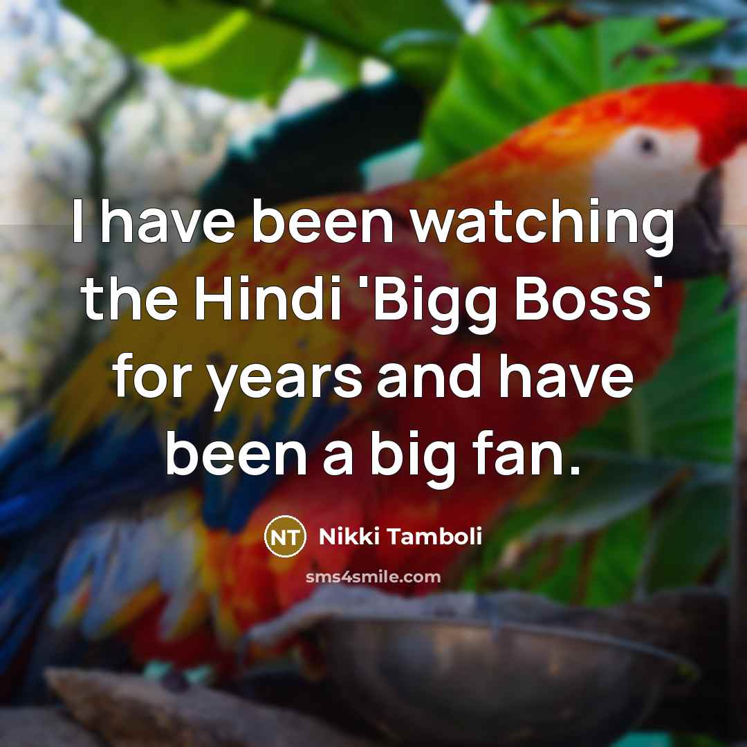 “I have been watching the Hindi 'Bigg Boss' for years…” quote by Nikki Tamboli