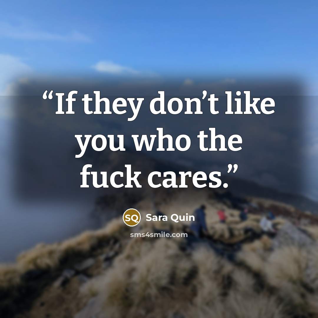 “If they don’t like you who the fuck cares.” quote by Sara Quin