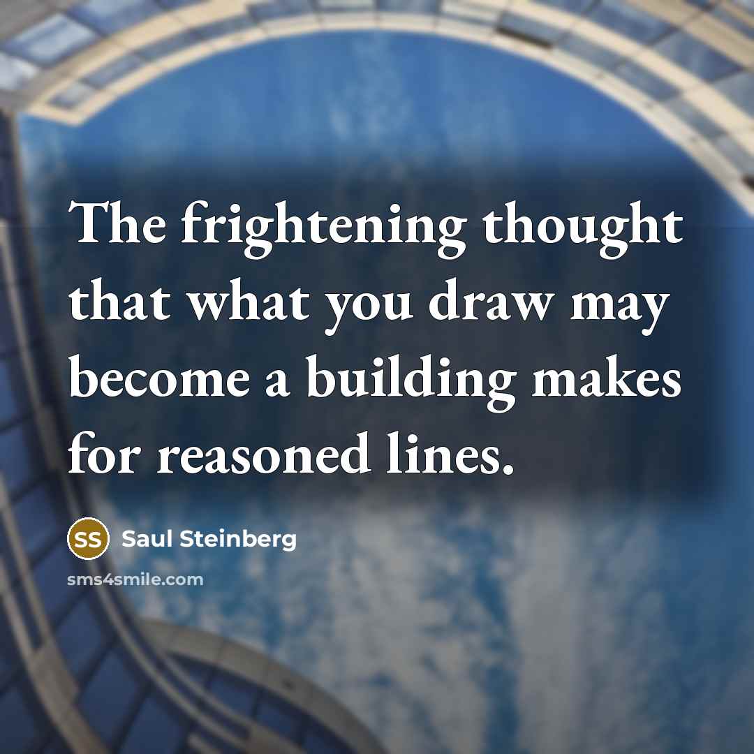 “The frightening thought that what you draw may become a…” quote by Saul Steinberg