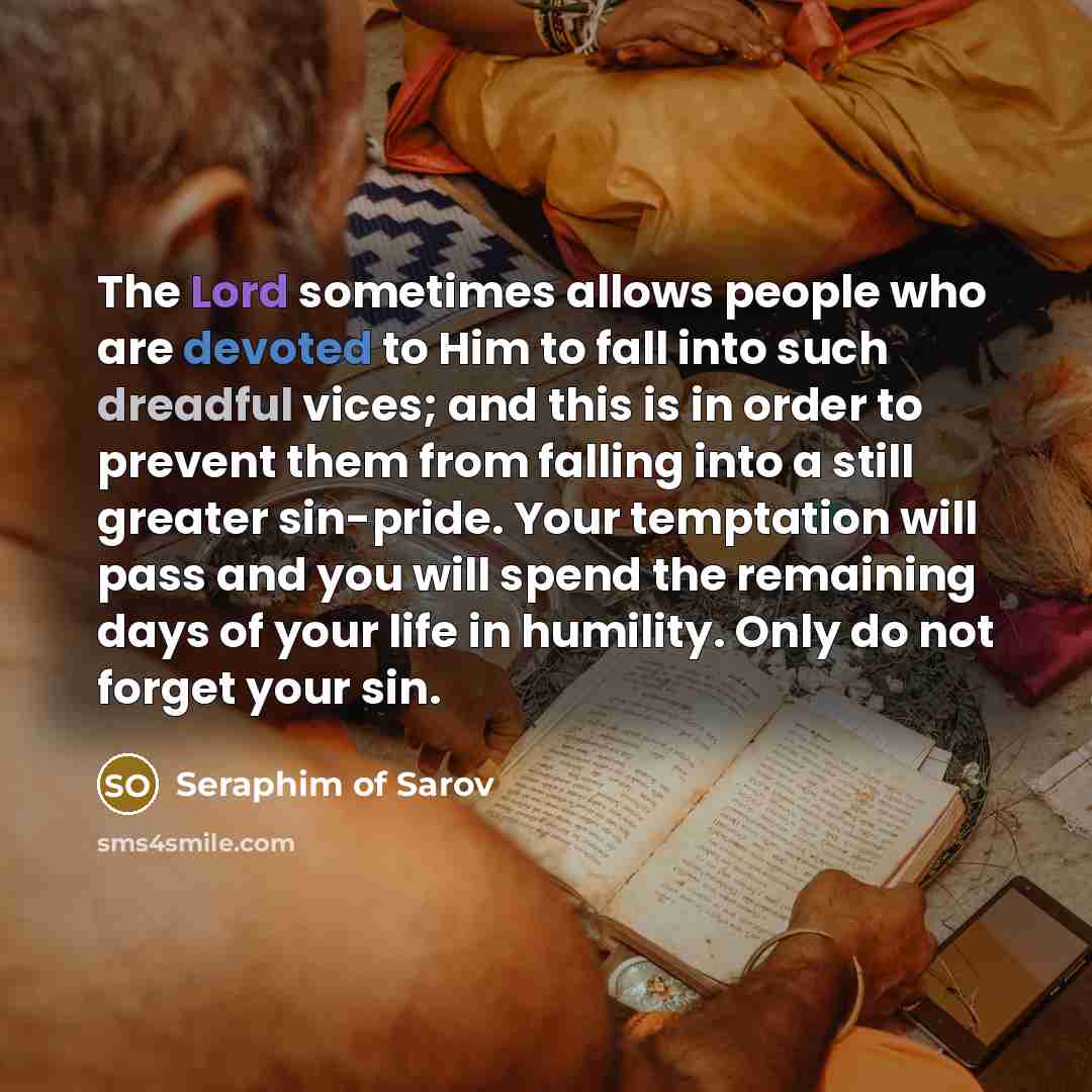“The Lord sometimes allows people who are devoted to Him…” quote by Seraphim of Sarov