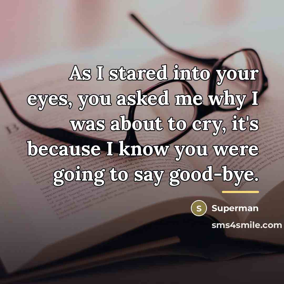 “As I stared into your eyes, you asked me why…” quote by Superman