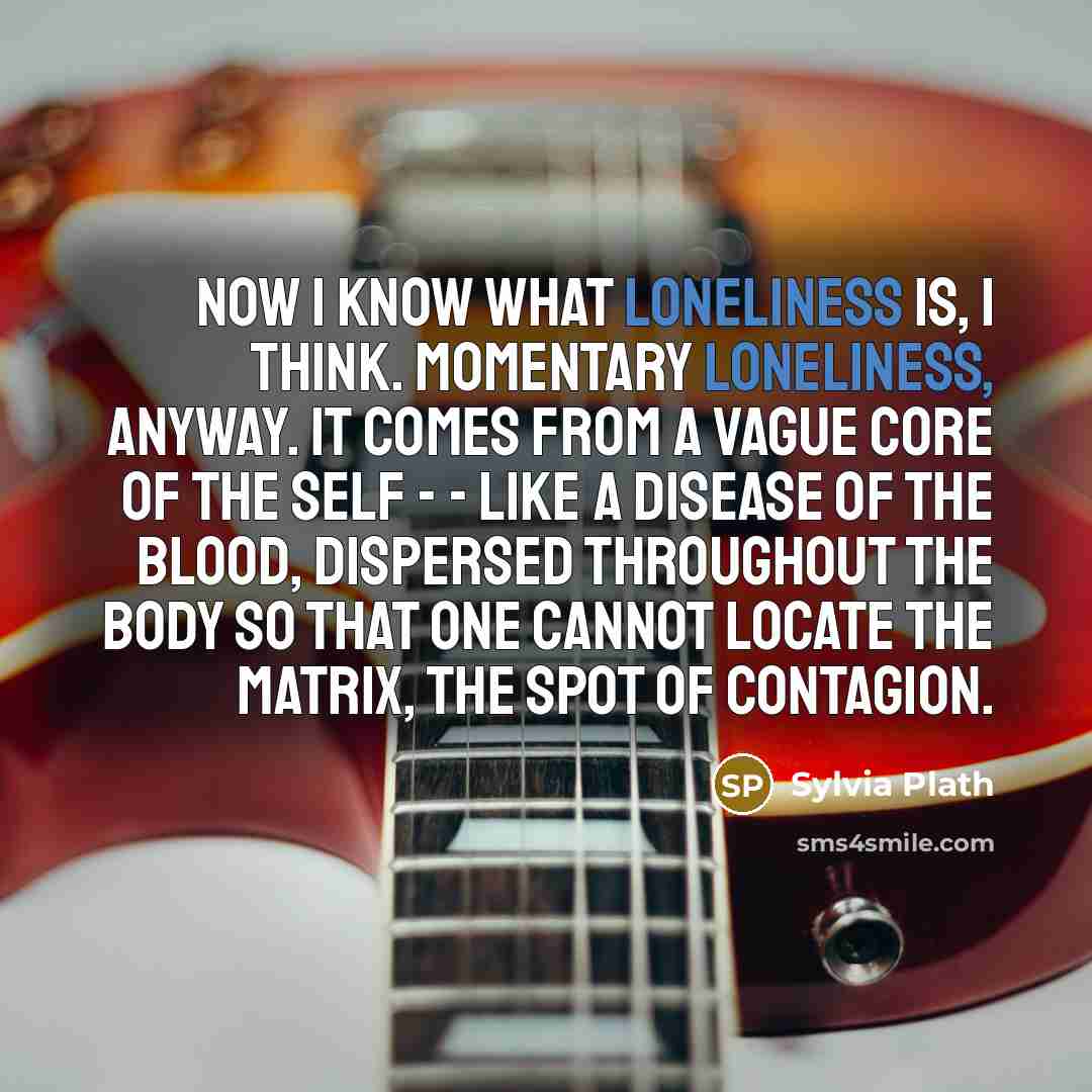 “Now I know what loneliness is, I think. Momentary loneliness,…” quote by Sylvia Plath