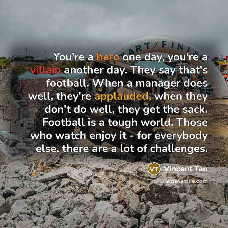 “You're a hero one day, you're a villain another day.…” quote by Vincent Tan