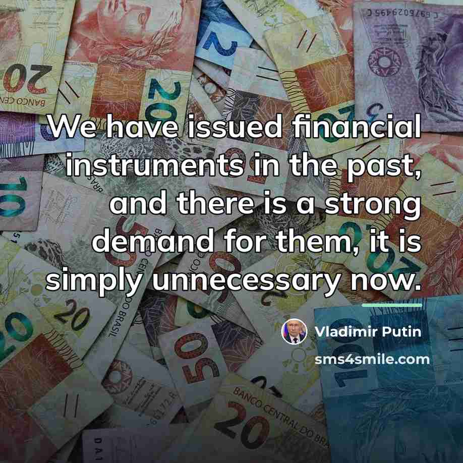 “We have issued financial instruments in the past, and there…” quote by Vladimir Putin