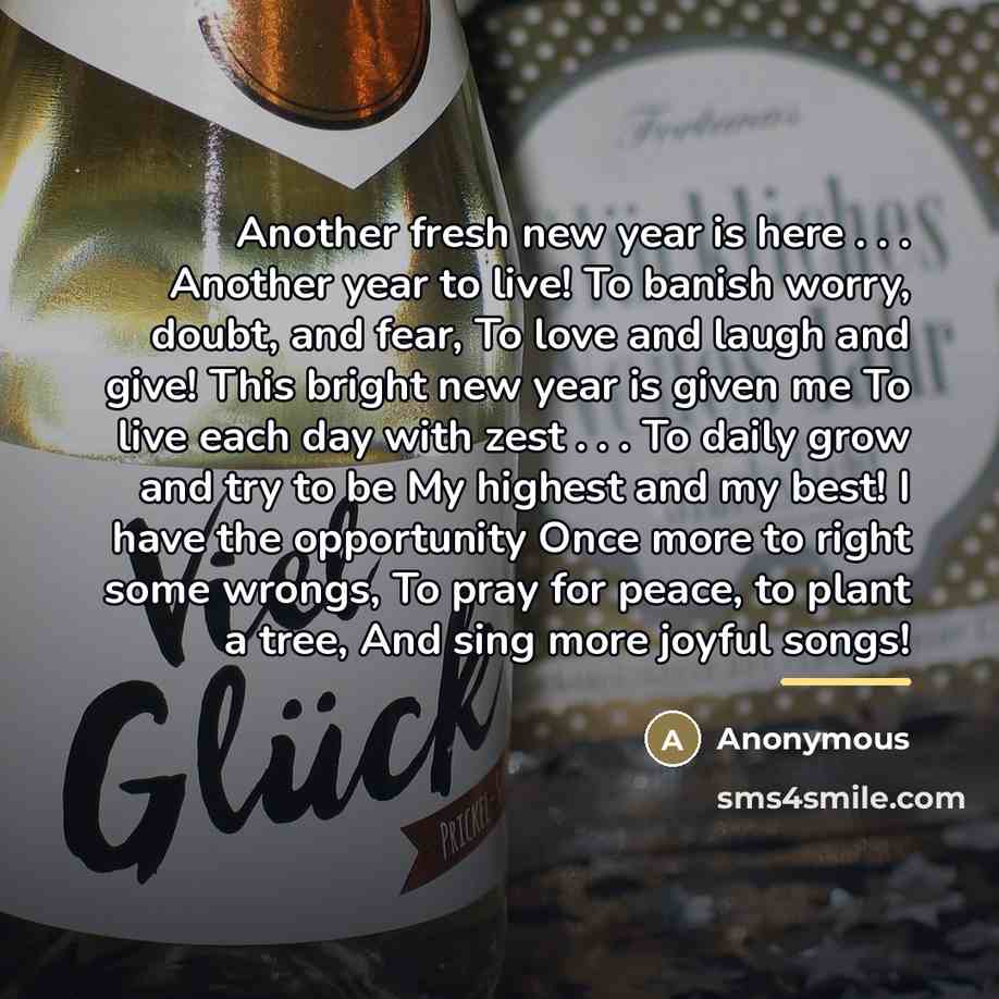 “Another fresh new year is here . . . Another…” quote by Anonymous