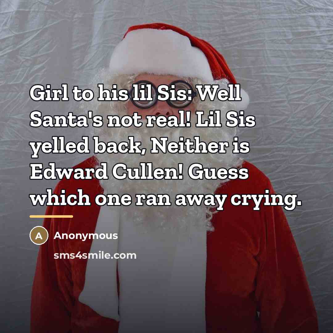 “Girl to his lil Sis: Well Santa's not real! Lil…” quote by Anonymous