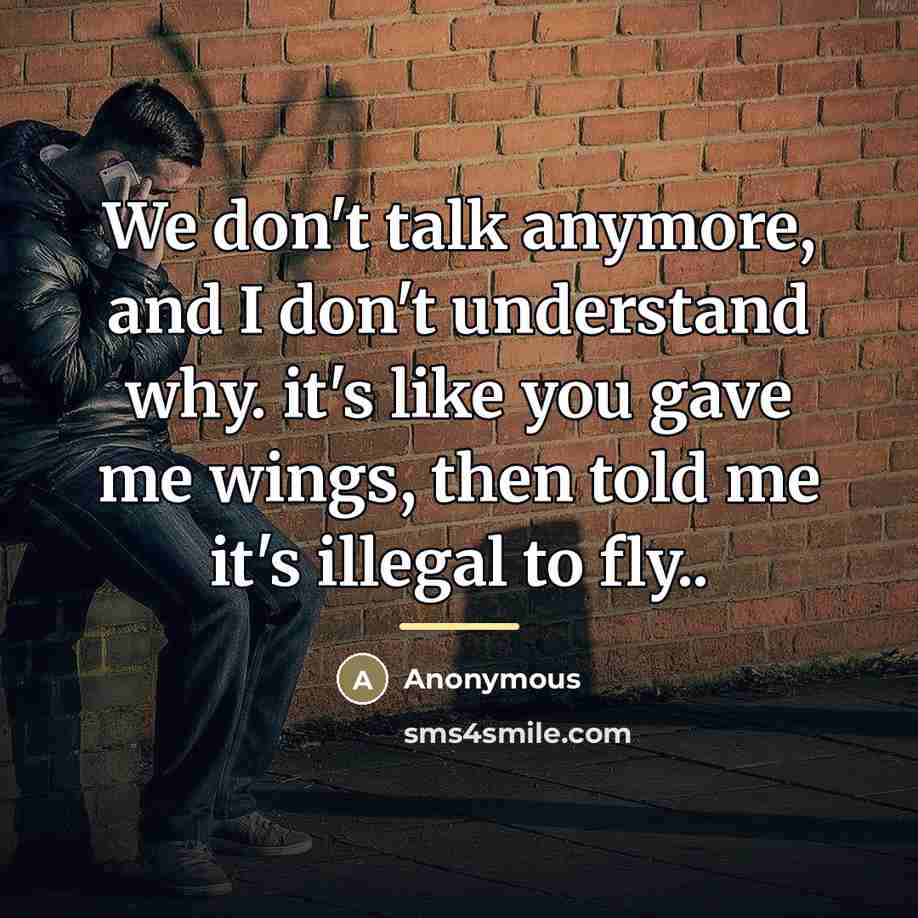 “We don't talk anymore, and I don't understand why. it's…” quote by Anonymous
