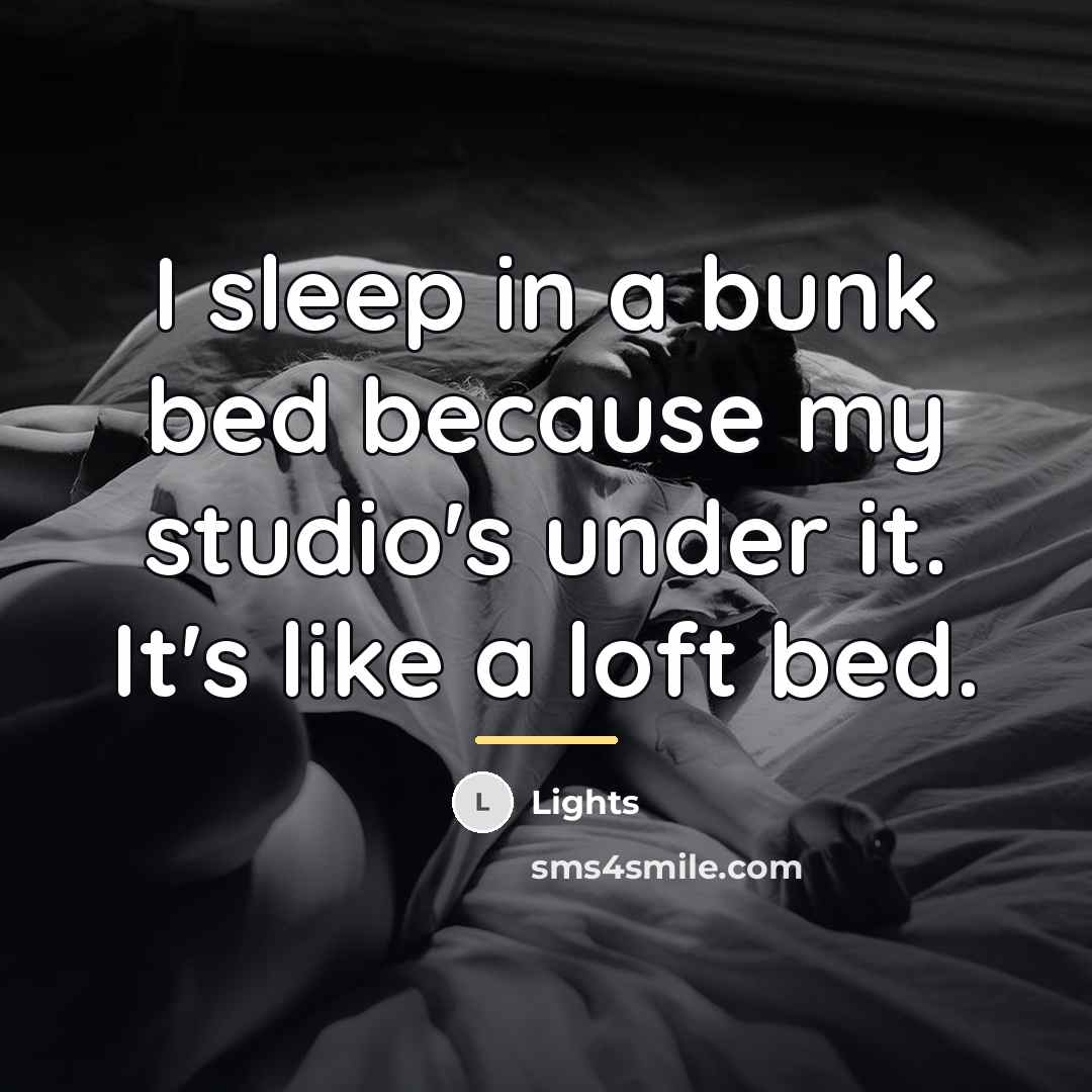“I sleep in a bunk bed because my studio's under…” quote by Lights