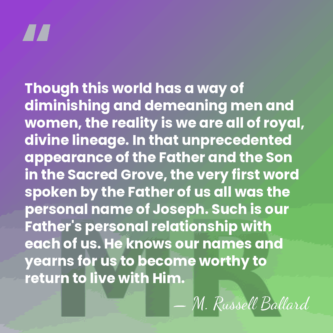 Though this world has a way of diminishing and demeaning men and&hellip; - M. Russell Ballard