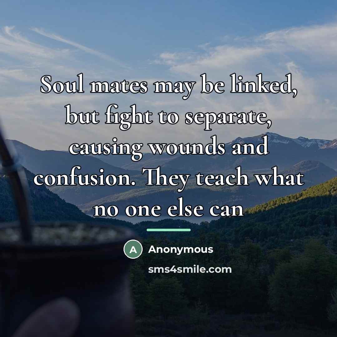 “Soul mates may be linked, but fight to separate, causing…” quote by Anonymous