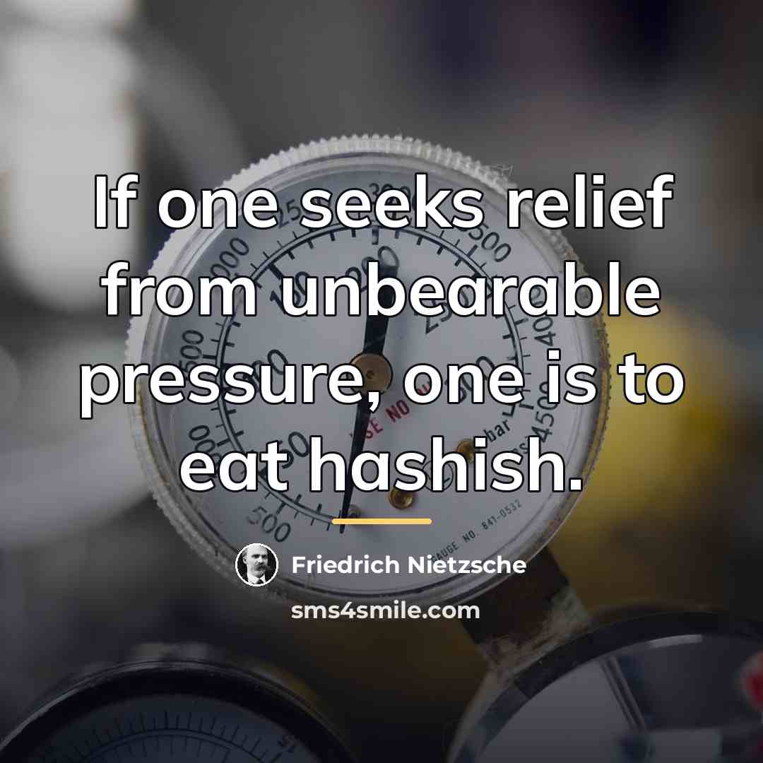 “If one seeks relief from unbearable pressure, one is to…” quote by Friedrich Nietzsche