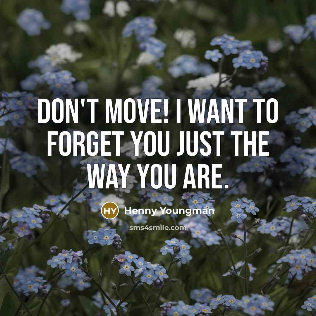 “Don't move! I want to forget you just the way…” quote by Henny Youngman