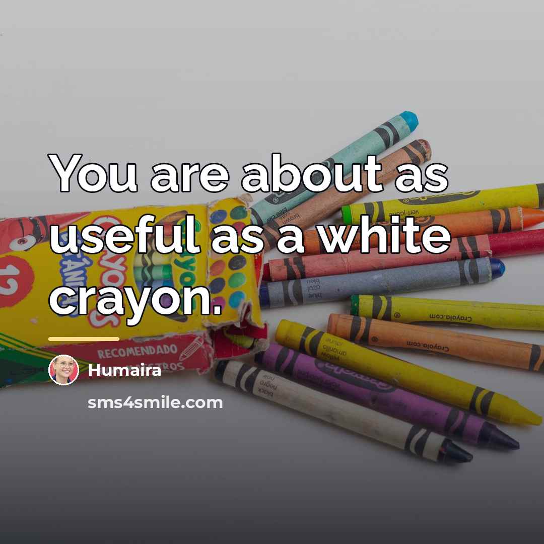 “You are about as useful as a white crayon.…” quote by Humaira
