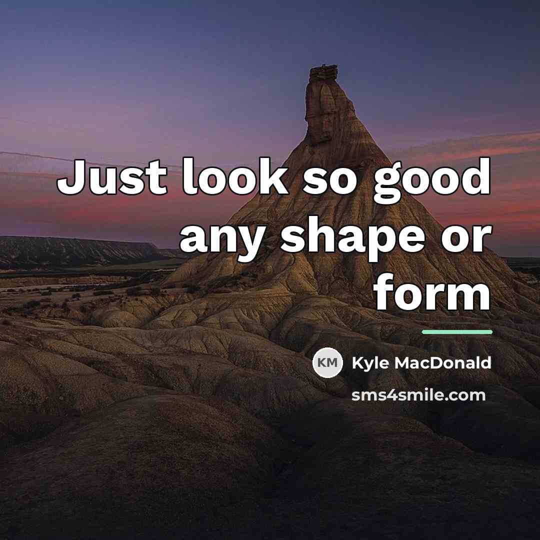“Just look so good any shape or form…” quote by Kyle MacDonald