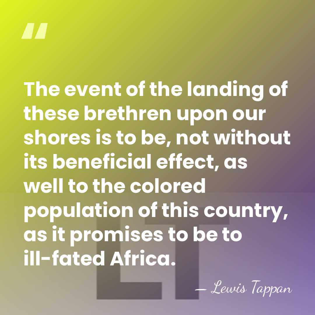 The event of the landing of these brethren upon our shores is&hellip; - Lewis Tappan