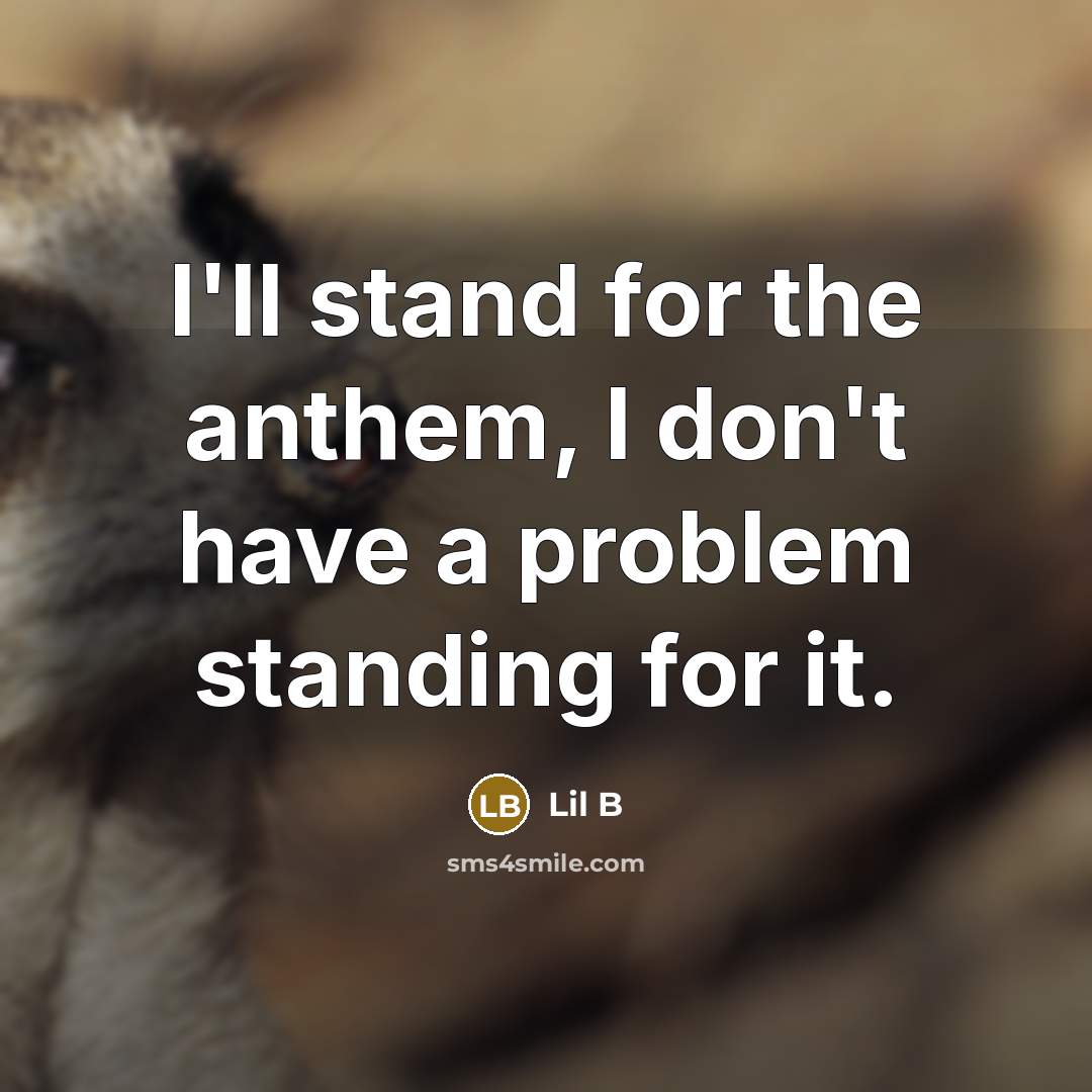“I'll stand for the anthem, I don't have a problem…” quote by Lil B