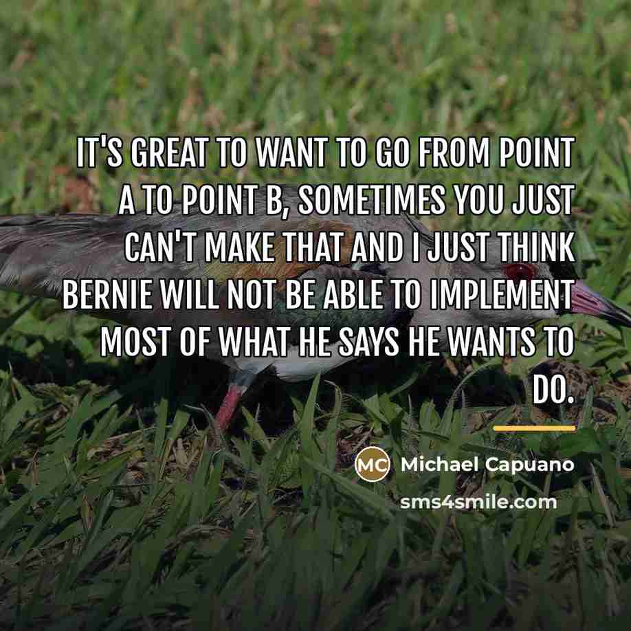 “It's great to want to go from point A to…” quote by Michael Capuano