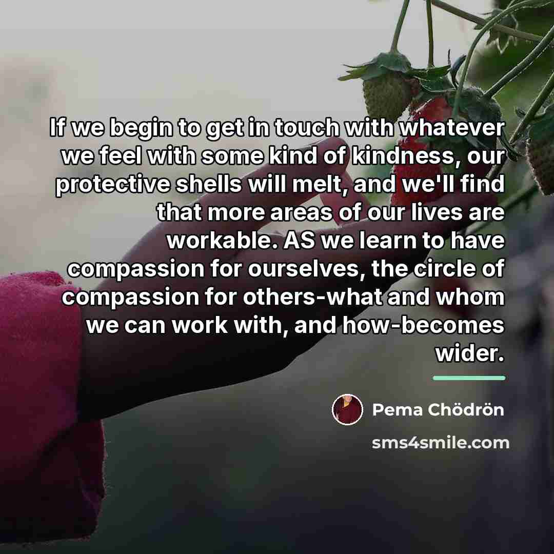“If we begin to get in touch with whatever we…” quote by Pema Chodron