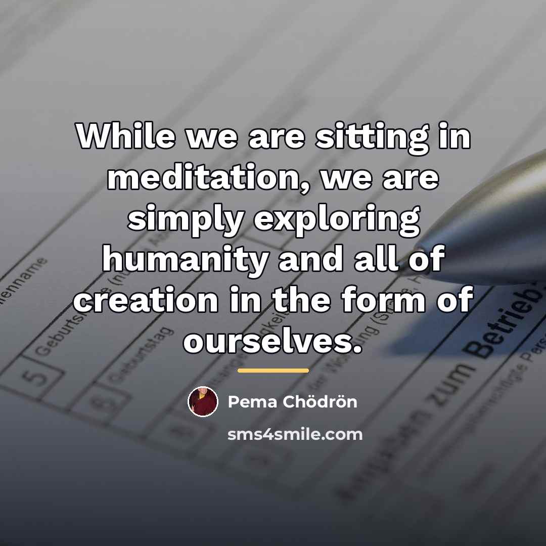 “While we are sitting in meditation, we are simply exploring…” quote by Pema Chodron